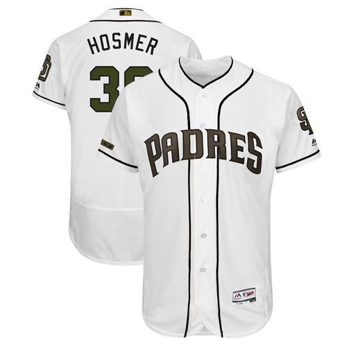 Padres #30 Eric Hosmer White Flexbase Authentic Collection 2018 Memorial Day Stitched MLB Jersey